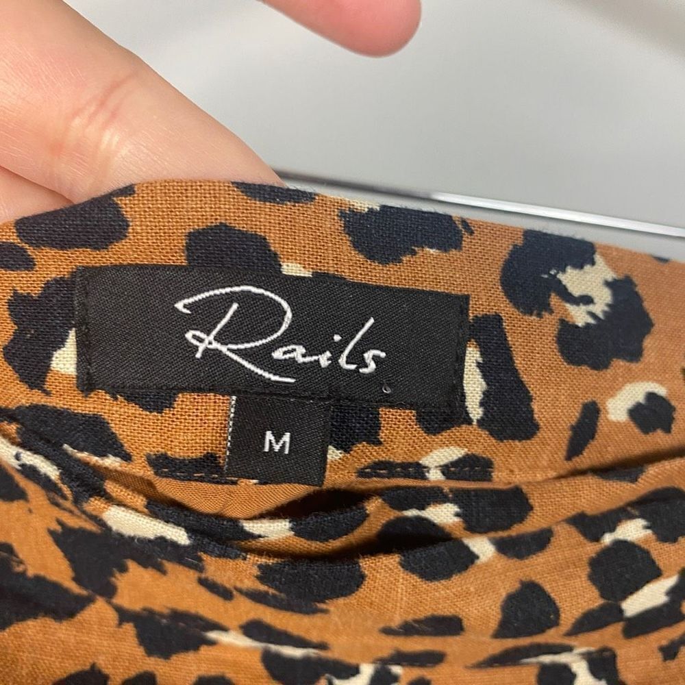 Rails Maci Linen Blend Ruffle Trim Wrap Mini Skirt - image 8